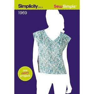 #E1969 Simplicity Sew Simple Misses Pullover Top Size 10-22 Plus Size